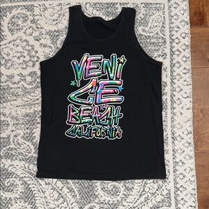 Venice Beach California Black Tank Top